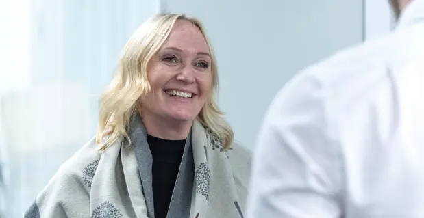 Portrait of smiling blonde woman