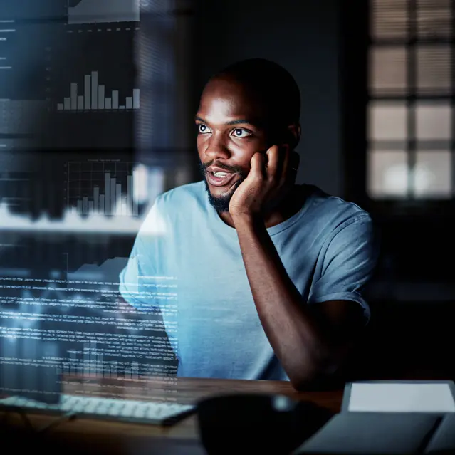 Man Analysing Data